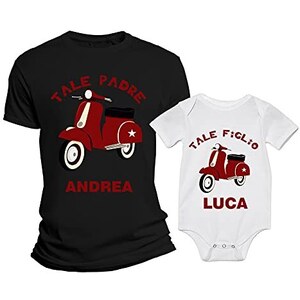 Coppia T-Shirt Papà E Body Figlio Festa Del Papà - Set Player 1 E Player 2 - Idea Regalo Originale