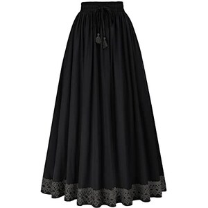 Nero - Chiffon Doppio Strato Gonna Maxi Plissettato Rétro - Foto 7