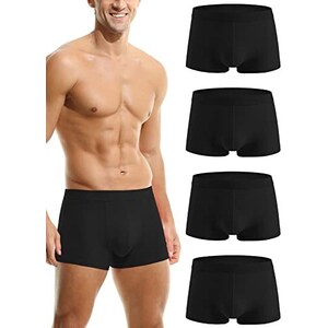 HOEREV Boxer da Uomo in Modale Super Morbido, Confezione da 4,4Blu,S