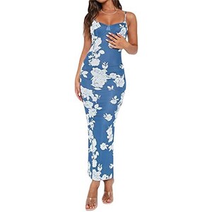 Maxi Abito Lungo Da Donna, Alla Moda, Con Stampa Floreale, Classico, Stile Bohémien, Abito Da Spiaggia, Comodo, Con Scollo A V, Per Il Tempo Libero, Senza Maniche, Linea Ad A - Foto 5