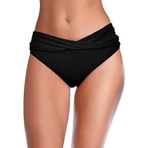 SHARICCA Slip Bikini per Il Ciclo per Donne, Costumi da Bagno per Il Ciclo, Slip Bikini Neri, Costumi da Bagno Mestruali a Prova di Perdite, Biancheria Intima per Il Ciclo(Nero-1P01-S