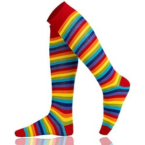 Calzini Colorati Sport WackySox Calzini Sportivi Al Ginocchio Uomo Donna - Design Stella, Tecnologia Coolmax Calze Assorbimento Umidità - 4