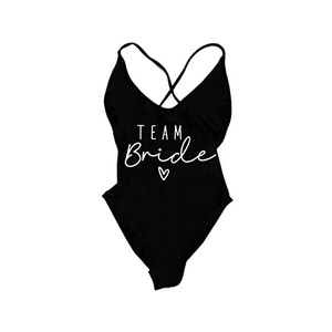 Costume Da Bagno Intero Da Sposa - Addio Nubilato, Modellante, In Nylon E Spandex, Stampa Lettere - Foto 2