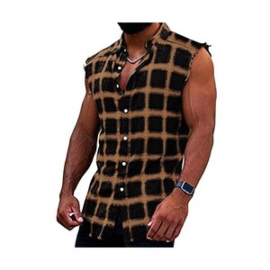 Camicia Senza Maniche Uomo - 100% Cotone, Estiva, Leggera E Traspirante, Per Tempo Libero E Vacanze - Foto 4