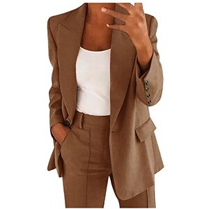 Giacca Blazer Donna Elegante - Tailleur Ufficio Business - Top Corto Ol - Per Tutte Le Stagioni - Foto 6