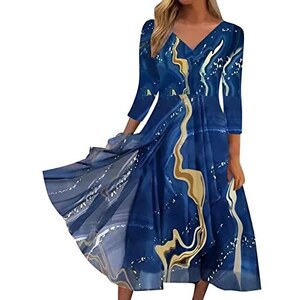 Wenchuang Abiti da Spiaggia Boho Maxi Kimono Kaftan Tunica Lunghi Abiti