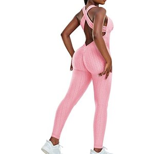 Combishorts Moulant Femme Push Up Jumpsuit Dos Nu Yoga Gym - Tenue Sport Élégante Et Confortable