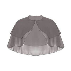 YiZYiF Elegante Stola Donna Cerimonia Coprispalle Estivo Shrugs Chiffon Aperto Davanti Bolero Cardigan Capispalla Scialle Da Sera Matrimonio Mantello Top Corto Camicia Nero A L