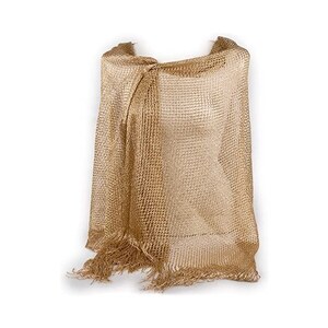 Stola Donna Elegante Petrolio Con Lurex Oro - Sciarpa Cerimonia, Coprispalle Leggero - Foto 2