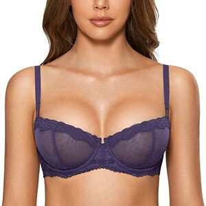 Dobreva Reggiseno Senza Imbottitura Sexy Pizzo Con Ferretto Donna Eliotropio D Stileo It