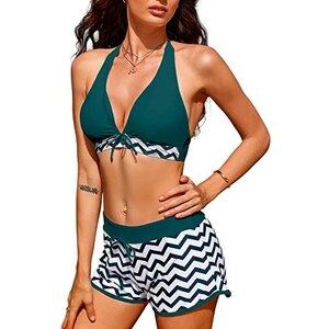 Costume Da Bagno 2 Pezzi AI'MAGE Donna - Vita Alta, Sexy Con Taglio Alto, Swimwear Per Spiaggia E Piscina - Foto 3