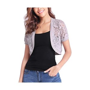 Coprispalle Donna Crop Top Bolero Giacca Pizzo Elegante TOOCOOL VB - Foto 4