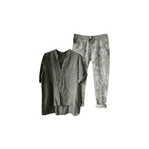 Tuta Donna 2 Pezzi In Cotone E Lino - Elegante E Comoda Per Taglie Forti - Foto 11