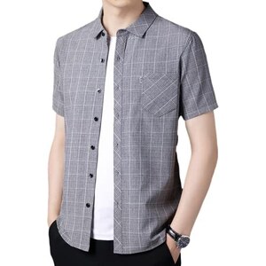 Camicia Uomo A Quadri Slim Fit | Maniche Lunghe E Corte In Cotone E Lino | Stile Casual E Comodo - Foto 8