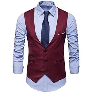 KJDWJKJRF Gilet da uomo con scollo a V, senza maniche, per affari