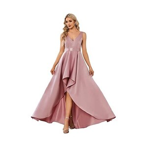 Ever-Pretty Abito Midi Scollo A V Con Maniche In Tulle E Gonna Asimmetrica - EG51159 - 3