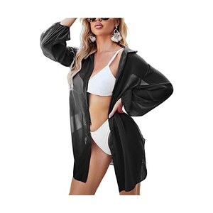 Ekouaer Copricostume Donna Con Maniche A Lanterna - Camicia Spiaggia Leggera, Bikini Cover Up Per Vacanze Estive