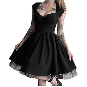 Cardigan Lungo Donna Nero BANNED – Stile Gotico Punk Rockabilly Con Teschio E Scritta RIP - Foto 3