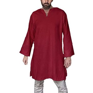 Mantello Da Strega Uomo Medievale - Costume Rinascimentale, Rosso, In Poliestere - Foto 13