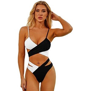VersusModa Costume Bagno Bikini Vita Alta Gonnellino Mare Donna 3 Pezzi Woman Swimsuit 550126 (Nero, S