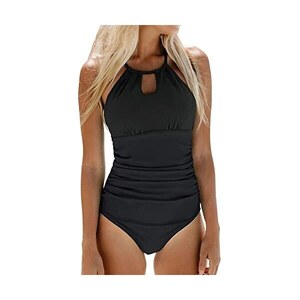 Costume Intero Nero Donna - Costume Da Bagno Contenitivo Per Piscina E Mare - Foto 3