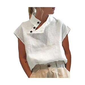 NUAYA Camicia A Maniche Corte Da Donna Urban Classic Tinta Unita Tendenza Della Camicia Formale Casual Camicia Professionale Versatile Intellettuale Estiva M 125003545