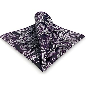 Fazzoletto Da Taschino Uomo S&W Paisley - Taglia XL, 32x32cm, Seta Per Look Elegante - Foto 11