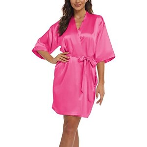 Kimono Lungo In Velluto Nero Floreale | Accappatoio Da Sposa O Da Notte | Made In India