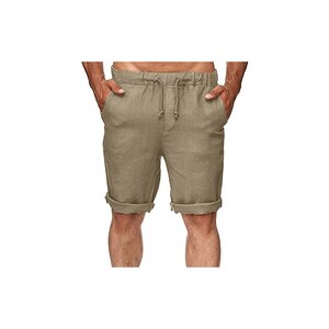 Pantaloni Uomo 3/4 In Lino - Leggeri, Con Tasche, Lacci, Stile Boho E Pirata