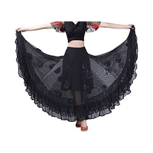 Geagodelia F-46925 Gonna Lunga In Tulle Per Donna - 3 Strati (Tulle + Fodera) - Taglia Unica 36-40 - Ideale Per Ballo, Matrimoni E Festività - 2