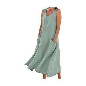 Robe Midi En Lin Rose George - Taille 42 - Sans Manches - Neuf Avec étiquettes