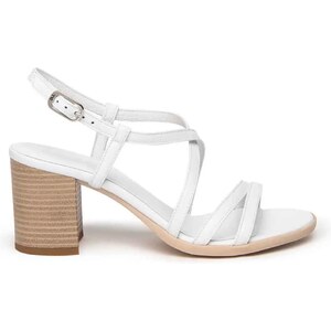Sandali media altezza con inserti gioiello - GM43 colore bianco