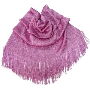 L.T.Preferita Elegante Sciarpa Stola Scialle con Frange Filo Brillante Metallizzato Foulard