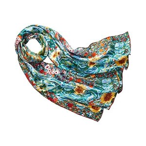 Sciarpa In Seta Gustav Klimt Per Donna - Foulard Artistico Con Motivi Art Nouveau, Regalo Elegante - Foto 8