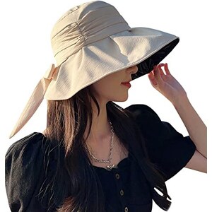 Cappello da sole a tesa larga in lino: cappello da spiaggia pieghevole - Italia