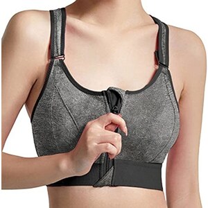 Reggiseno Sportivo Frontale Con Zip Ad Alto Impatto Da Donna Taglie Forti S 5xl Ideale Per Lallenamento E La Corsa - Foto 9