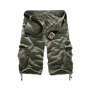 New front Pantaloncini Cargo Uomo Pantaloncini Spiaggia Uomo Pantaloncini Cotone Pantaloncini Sport Bermuda Estate Tempo Libero Traspirante Tasca Multipla Ad Alta capacità Spiaggia Alpinismo Blu 30
