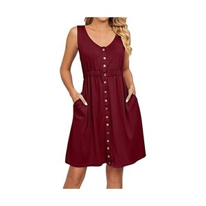 YMING Abiti Coordinati Mamma E Figlia Senza Maniche - Stampa Floreale Rosa Scollo Tondo - Vestito Casual Boho Per Bambina 7-8 Anni - 5