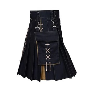 Kilt Goth Rock Kilt Scozzese Uomo A Quadri Tartan - Gonna Classica In Stile Highland Con Cintura In Pelle Gonna Tartan Streetwear