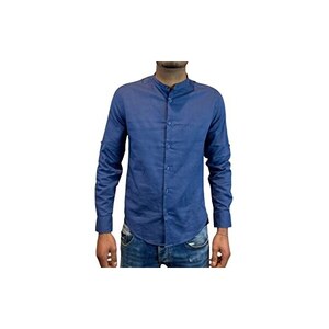 Ermenegildo Zegna ZZEGNA camicia in lino collo coreana uomo