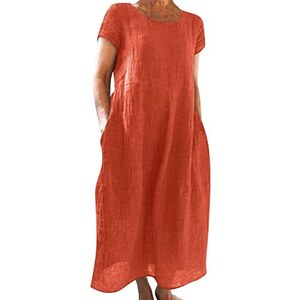 Abito Estivo Donna In Cotone Con Pizzo – Modello DK109 – Leggero E Sciancrato – Lunghezza 96 Cm (Taglie 38-42)