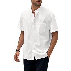 Camicia a rete da uomo, a maniche corte, trasparente, in rete, con bottoni, a maniche corte, da notte, A nero, S