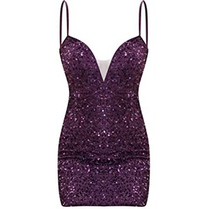 Maglietta Donna Con Paillettes E Scollo A V - Maniche Lunghe, In Cotone, Per Feste E Capodanno, Taglie Forti