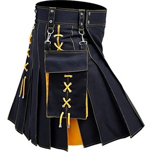 Kilt écossais Pour Homme En Tartan Rouge - 100% Coton Plissé - Parfait Pour Cosplay Ou Costume Traditionnel