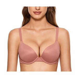 Deyllo Reggiseno push up da donna con ferretto senza cuciture imbottito reggiseno Lift Up 2 coppe aggiunta confortevole t-shirt reggiseno per una vestibilità perfetta e sollevamento naturale