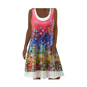 Hee Grand donna Armlos strisce Abito da sera vestito da spiaggia Rot