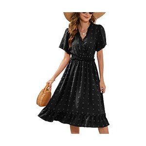 Vestito Estivo Donna Con Cintura | Scollo A V E Maniche Corte | Stile Boemo - Foto 10