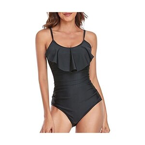 Hanna Nikole Costume Intero Donna Taglie Forti Con Volant E Controllo Pancia - Stampato, Spalline Regolabili - 2