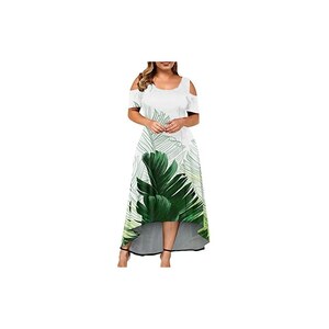 Vestito Estate Donna FTCayanz - Midi In Cotone E Lino, Girocollo, Ricamato, Stile Casual Vintage