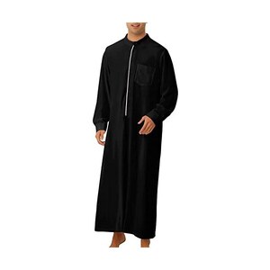 Camicia Africana Uomo Caftano Manica Lunga Preghiera Musulmano Abaya Stampa Etnica Tunica Tradizionale Ramadan 2026